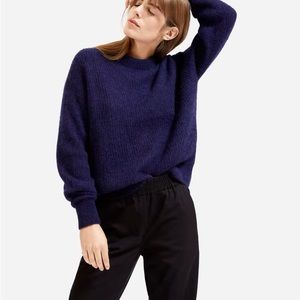 Everlane oversized alpaca sweater in heathered cobalt